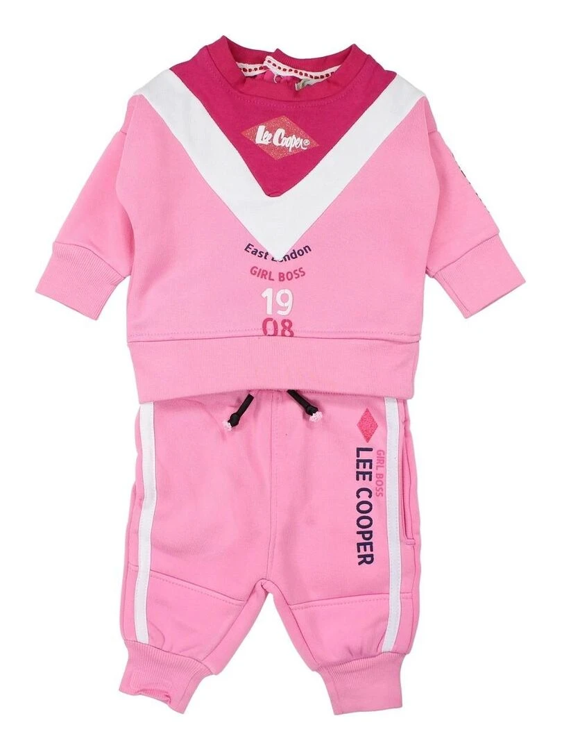 Lee Cooper Ensemble Sweat pantalon bébé fille Imprimé Logo Rose
