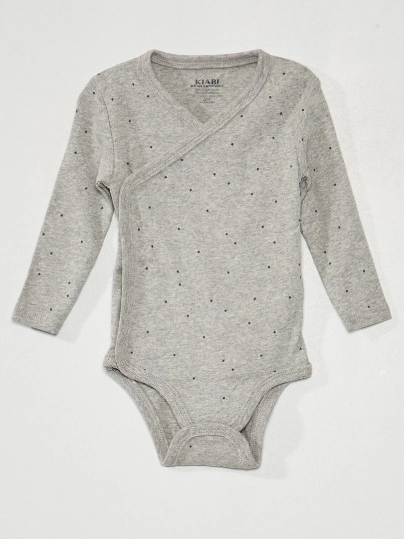 Lot de 3 bodies en maille côtelée 3 pièces Gris