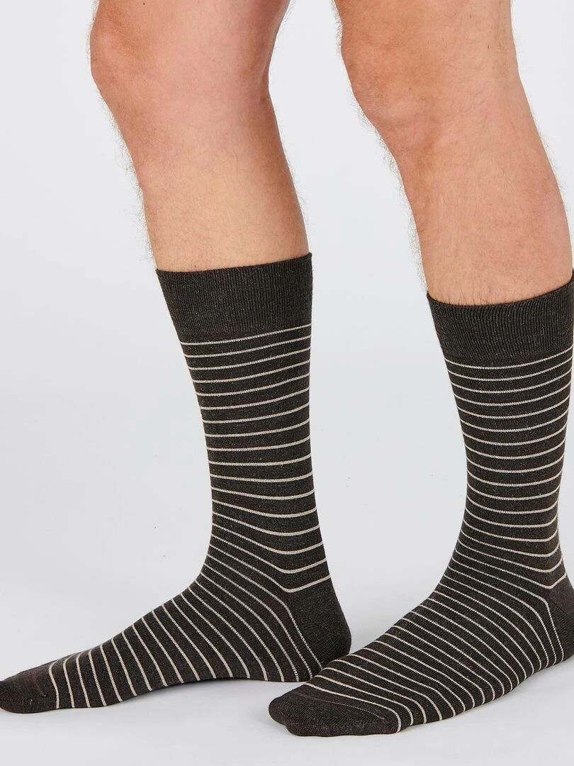 Lot de 2 paires de chaussettes mélange soie et Thermolactyl Damart Marron