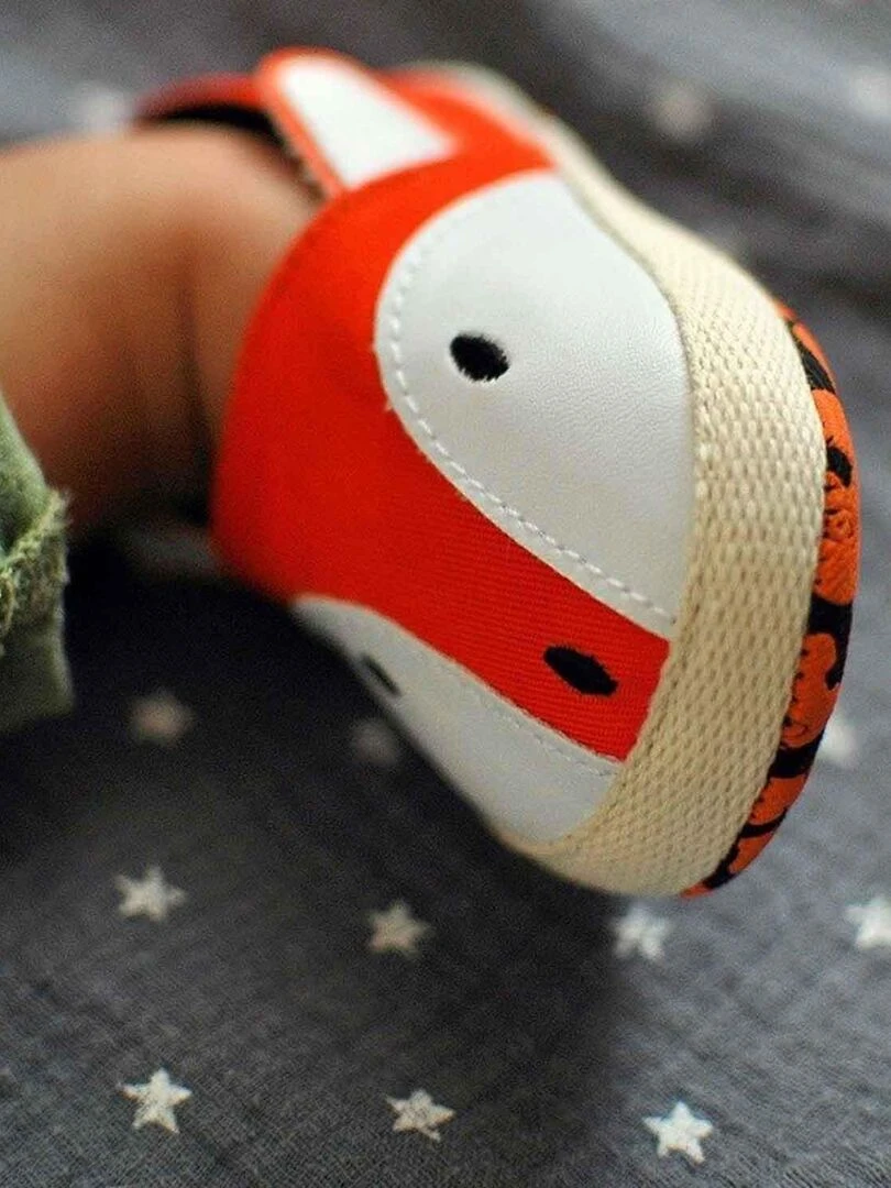 Chaussons doux pour bébé Renard Orange