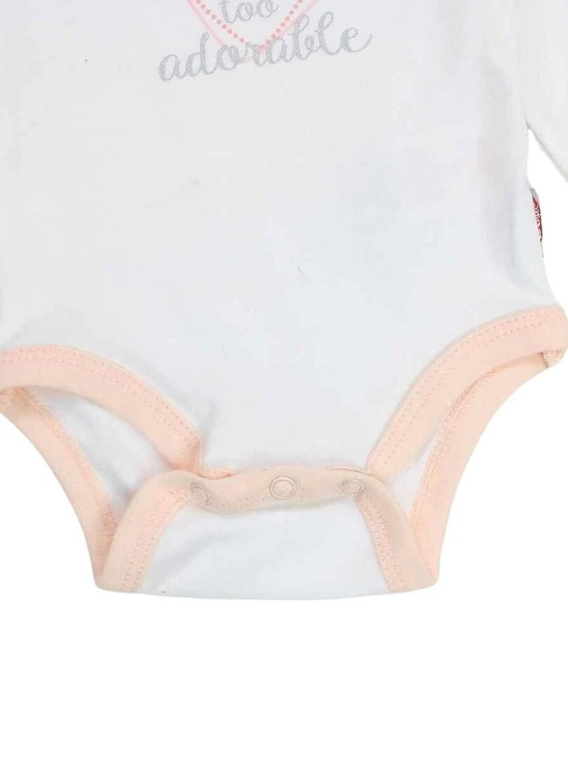 Lee Cooper   Ensemble ​​Body pantalon bonnet bébé fille Imprimé Logo   Blanc