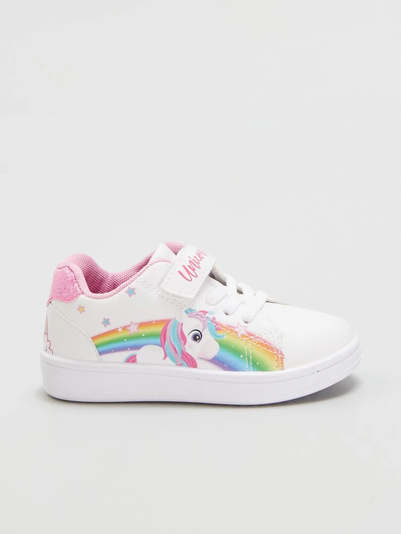 Baskets à scratch 'licorne' Blanc