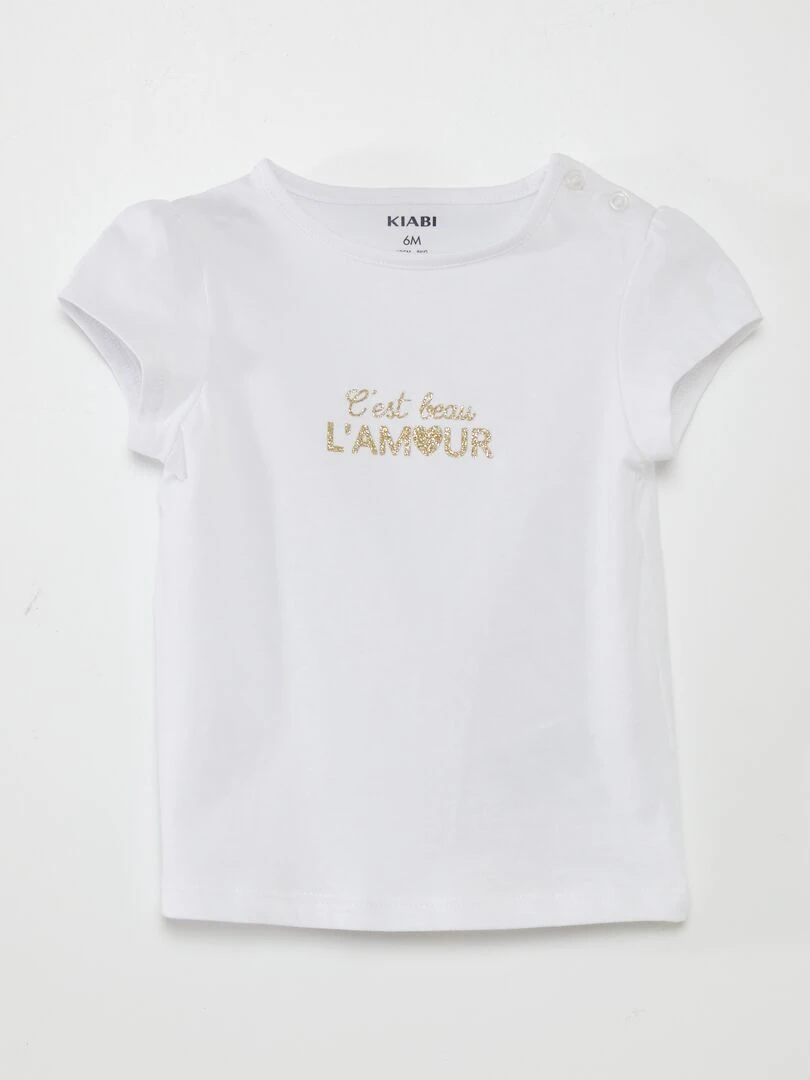 T shirt animé Blanc