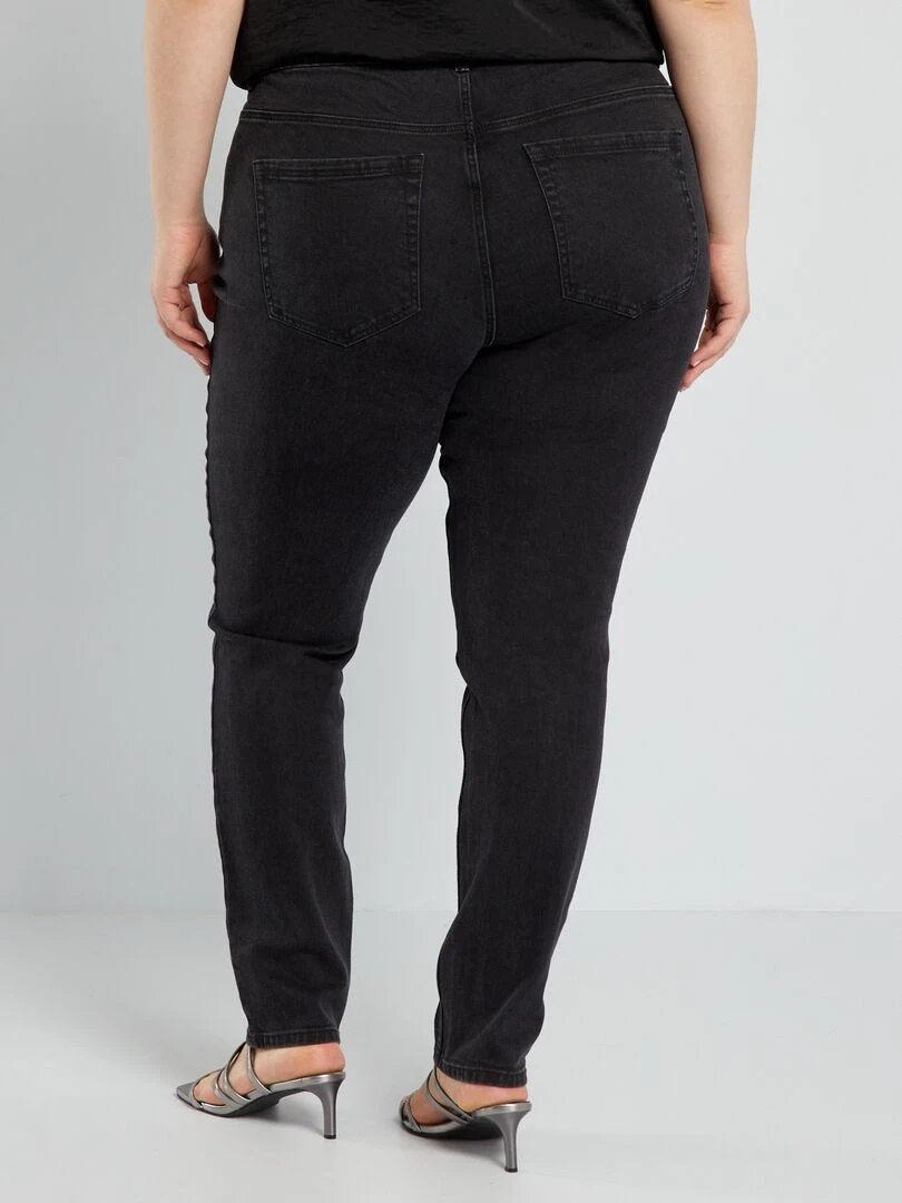 Jean slim à taille haute   L32   Noir