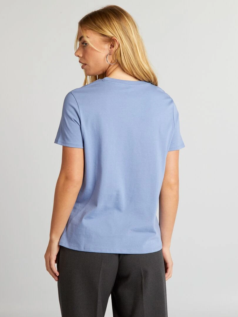 T shirt en jersey imprimé   Bleu