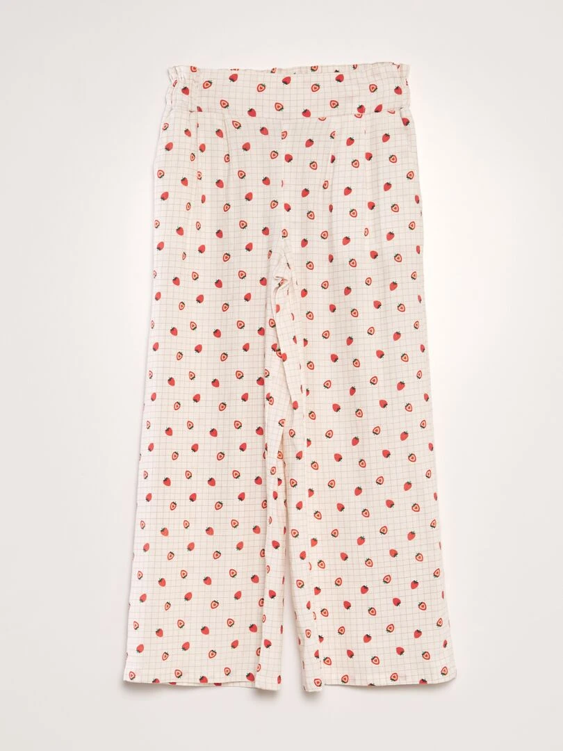 Pantalon large en lin Blanc