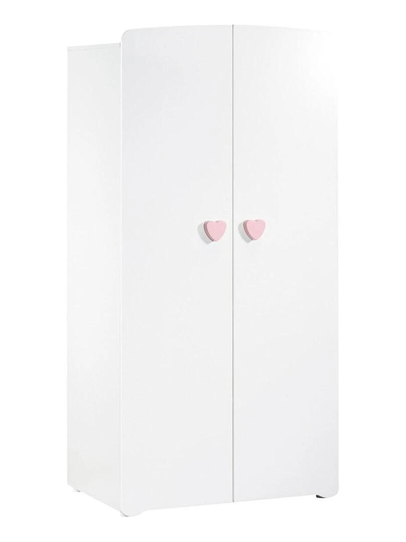 Chambre complète bébé avec lit 120x60cm  commode à langer et armoire 2 portes   BABYPRICE   Blanc Rose