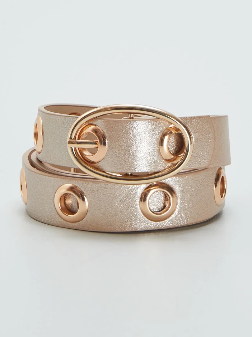 Ceinture métallique à œillets Jaune