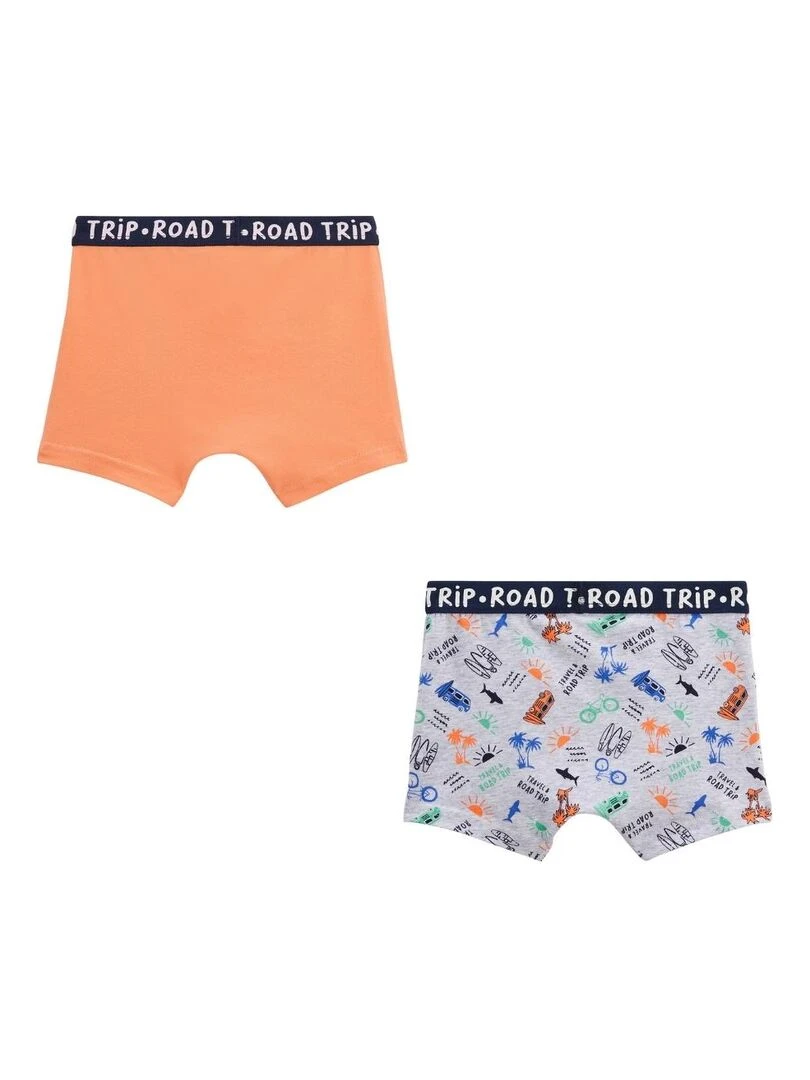 Lot de 2 boxers garçon Vacances Orange