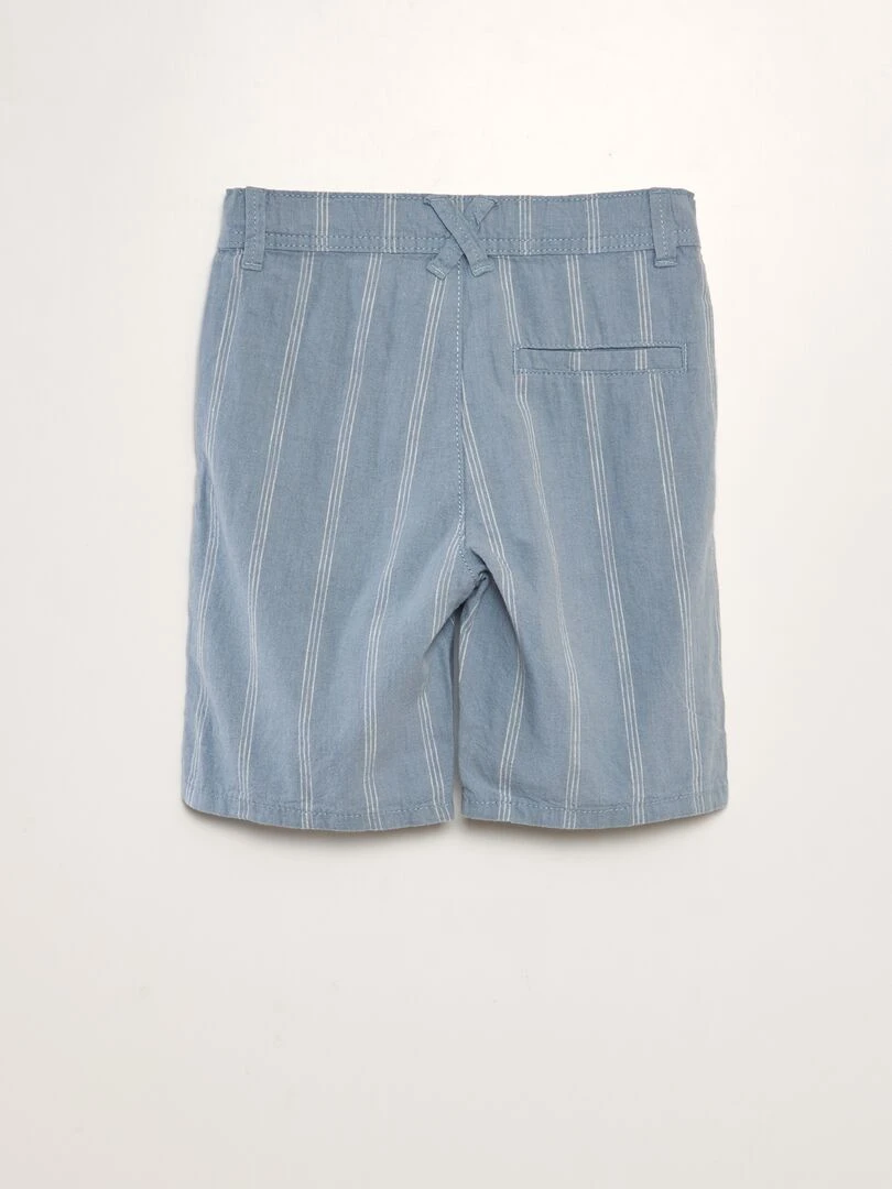 Bermuda chino en lin Bleu