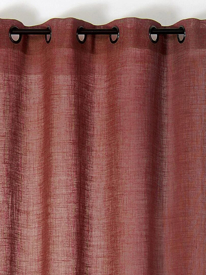 Rideau tamisant et naturel en 100% lin   Rouge brique