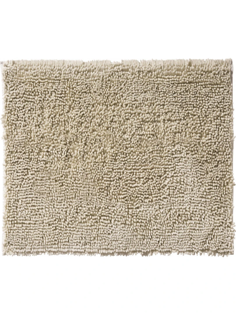 Guy Levasseur Tapis de bain en polyester uni ivoire argenté Beige