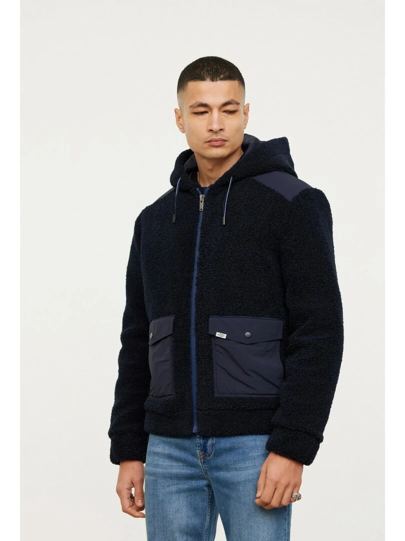 Lee Cooper   Blouson manches longues polyester loose FOUMO   Bleu marine