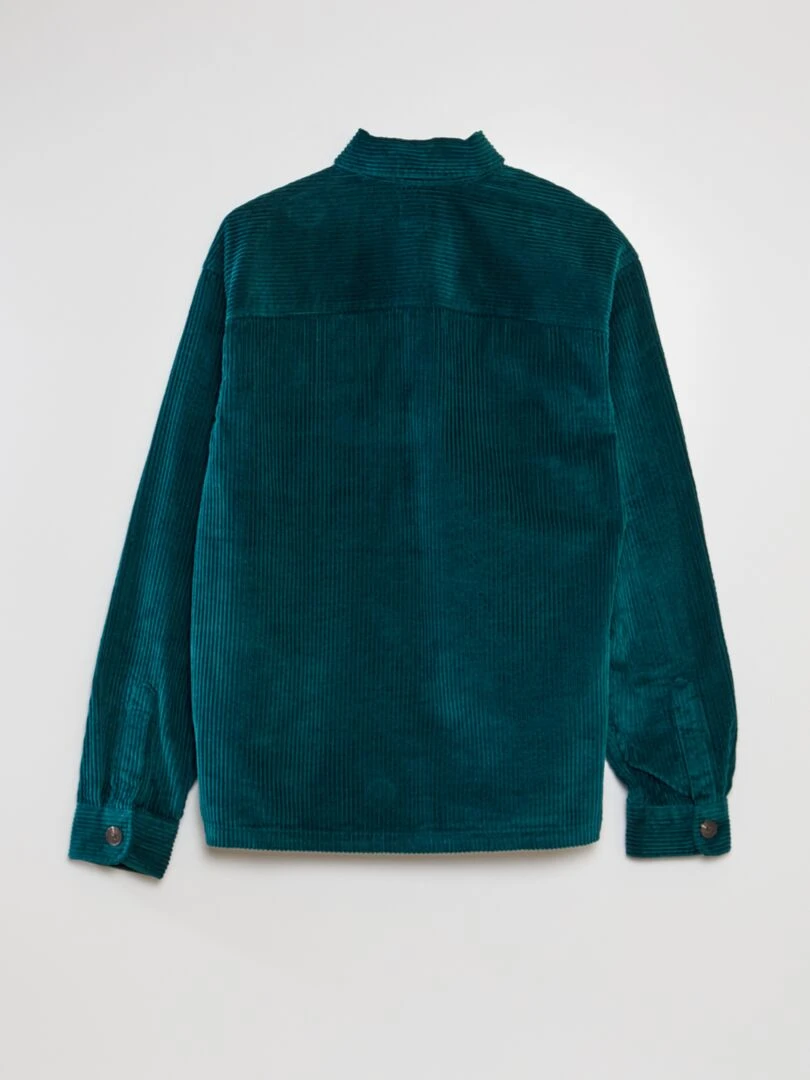Surchemise droite en velours Vert