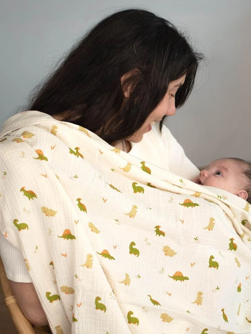 Maxi lange en gaze de coton  Dino   Ecru