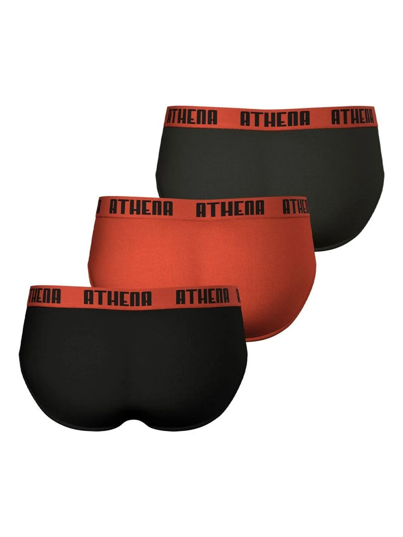Lot de 3 slips homme Ecopack   Noir Rouge Gris
