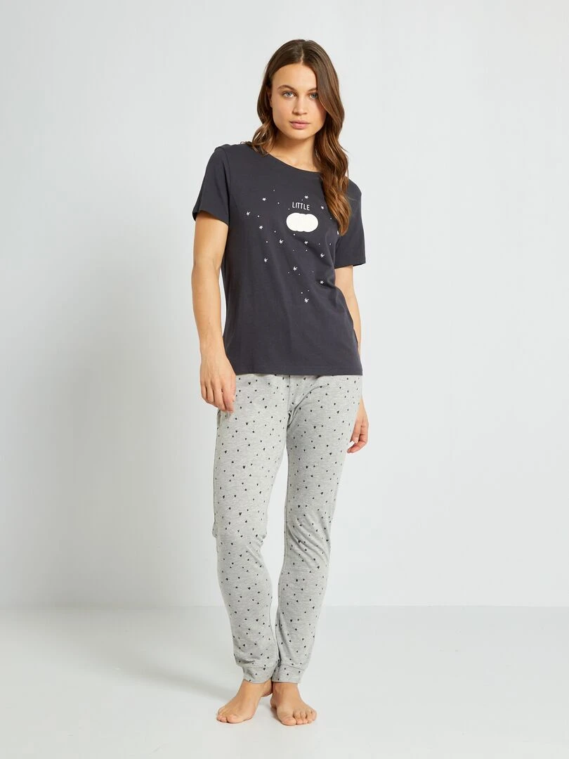 Tee shirt en maille jersey   Noir