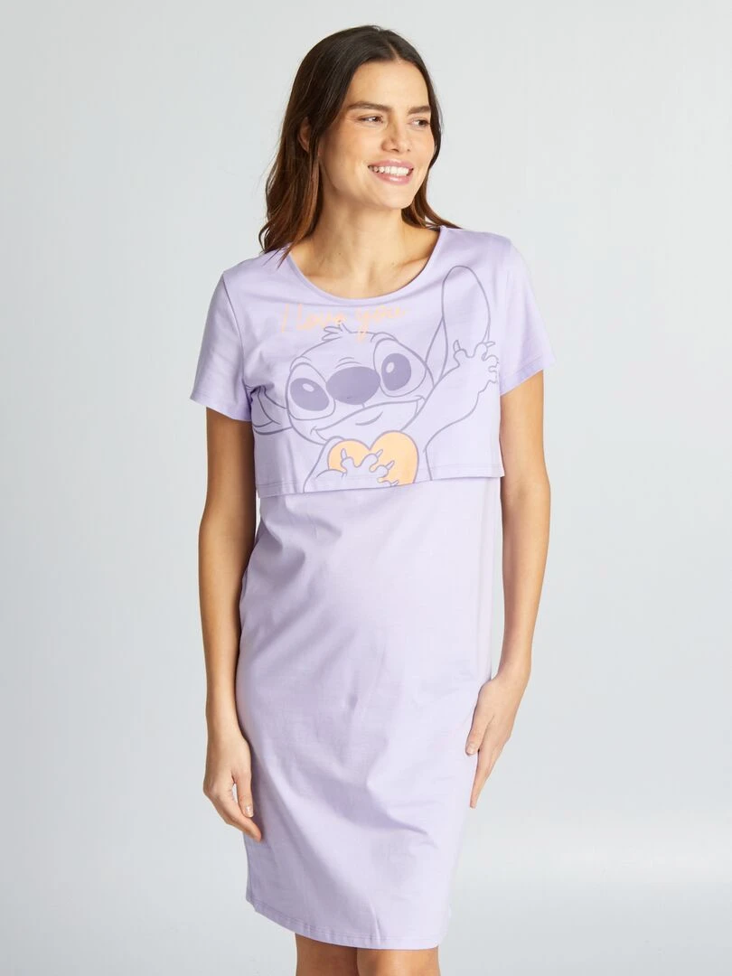 Chemise de nuit de maternité 'Stitch'   Violet