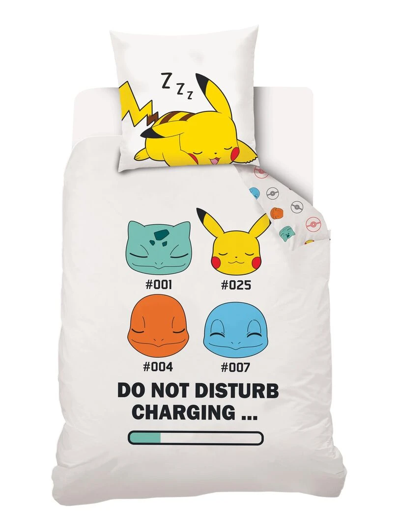Housse de Couette Enfant Pikachu Blanc