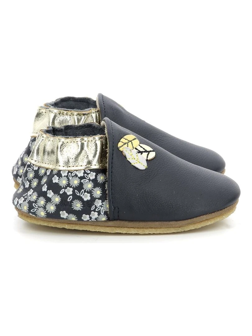 Chaussons Cuir Leaf Season Crp Bleu marine