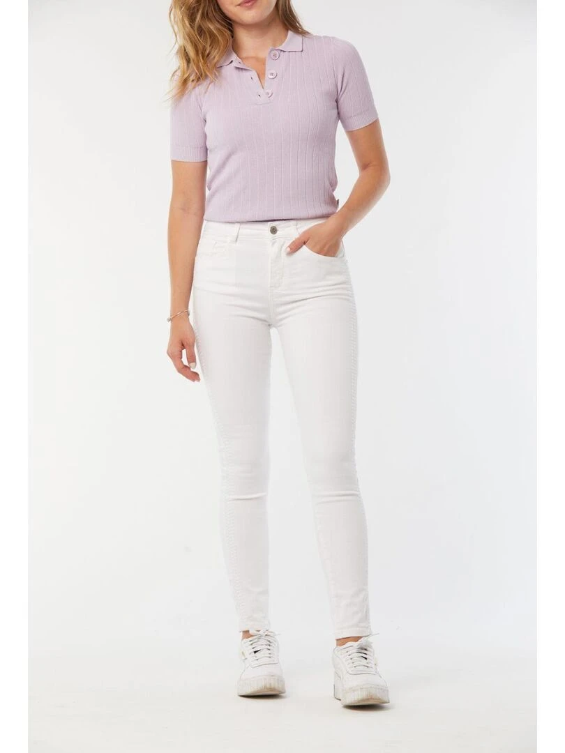 Lee Cooper Pantalon coton slim LC135 Blanc