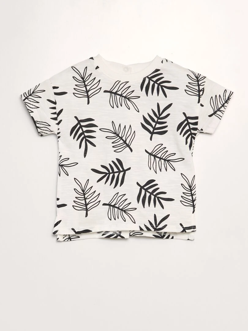 T shirt en jersey impression Blanc