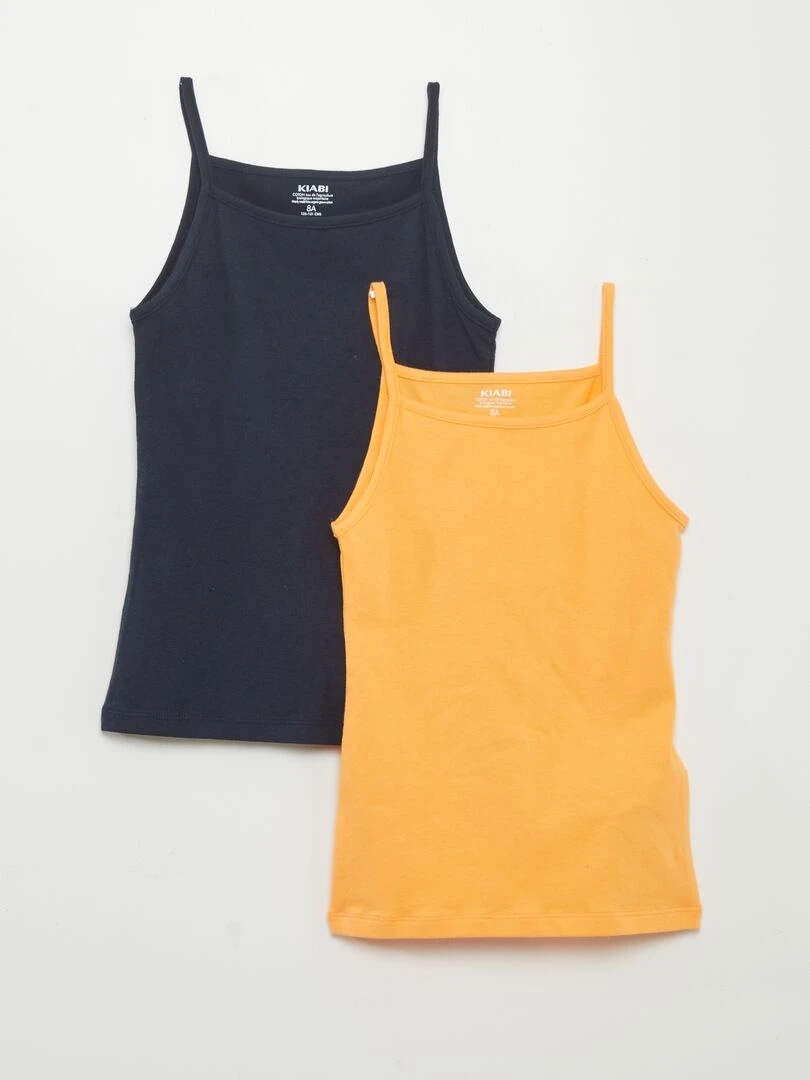 Lot de 2 débardeurs unis BLEU