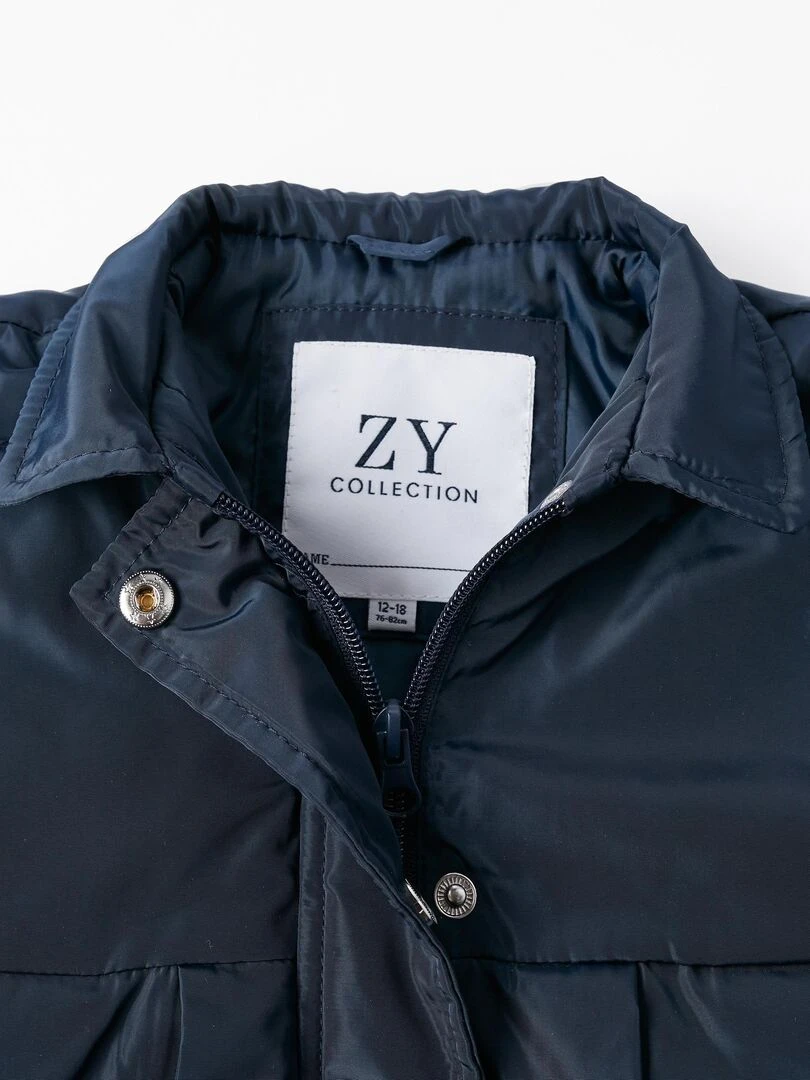 Parka à capuche maxi nature 'Zippy'   Bleu foncé