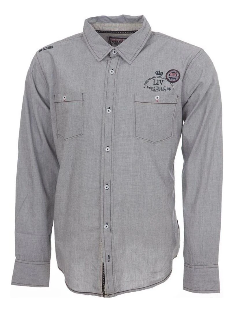 Chemise manches longues homme CLOUD VENT DU CAP Gris