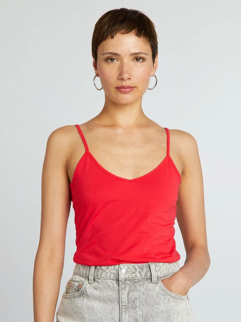 Débardeur fines bretelles   rouge