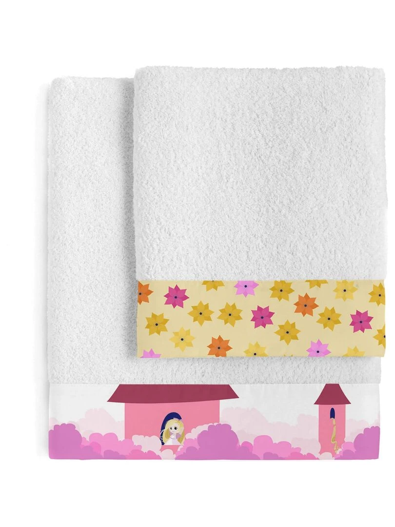 Lot de serviettes Long braid "Happyfriday" Blanc