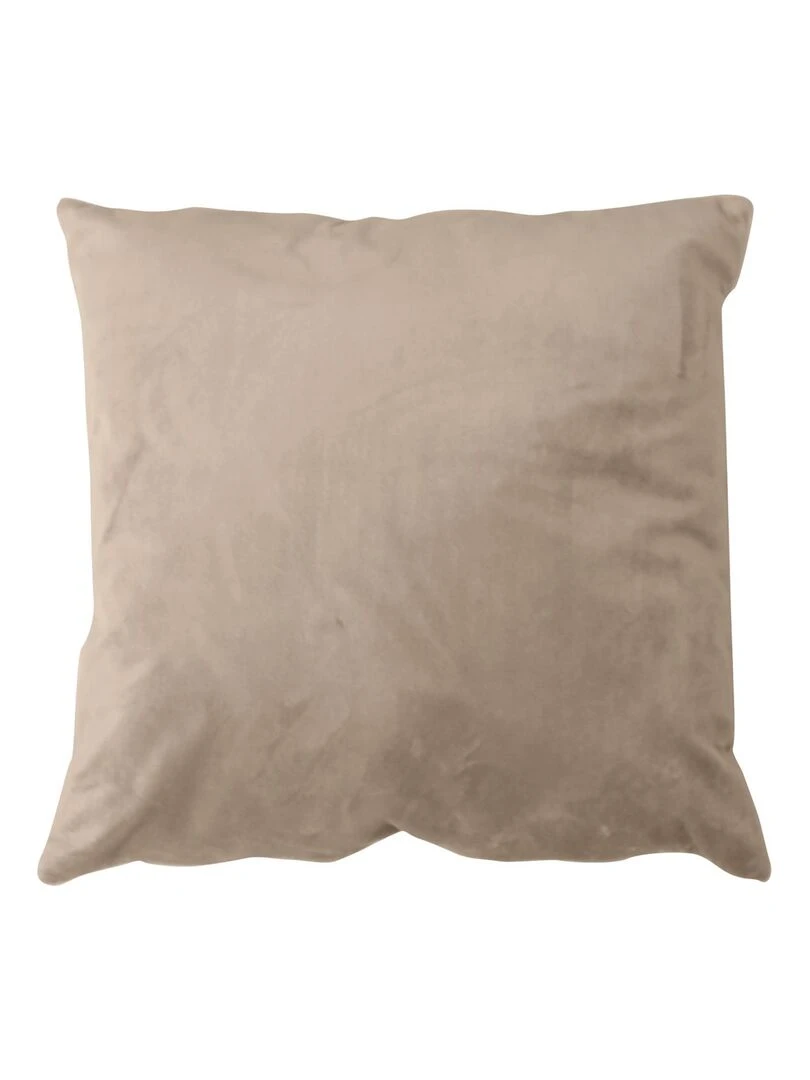 Coussin en velours avec zip déco Beige