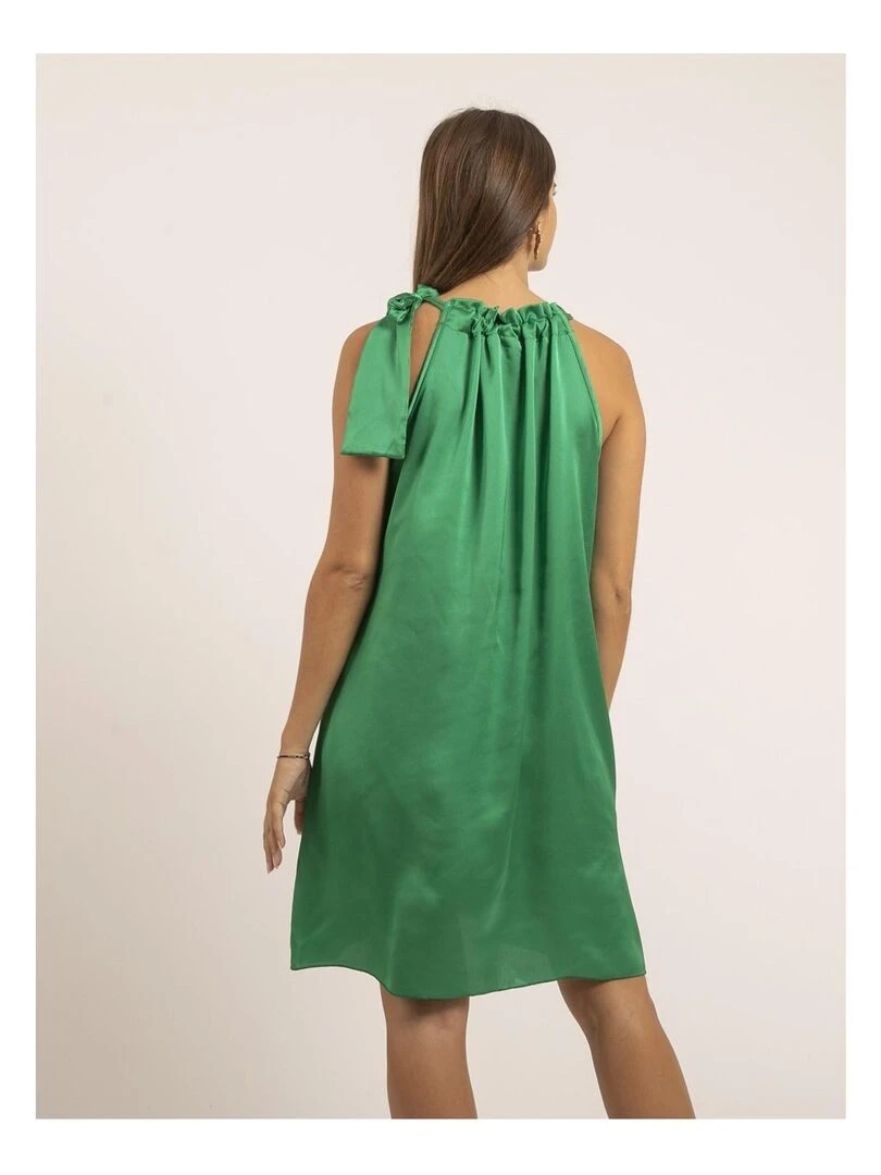 Robe courte satin IMUNE Vert