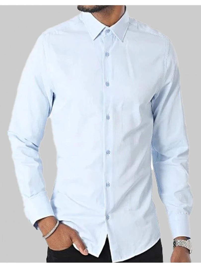 Chemise Slim Fit Kebello Bleu ciel