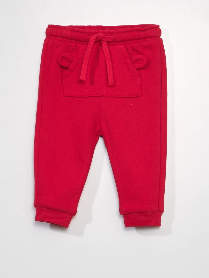 Pantalon jogging avec poche kangourou rouge