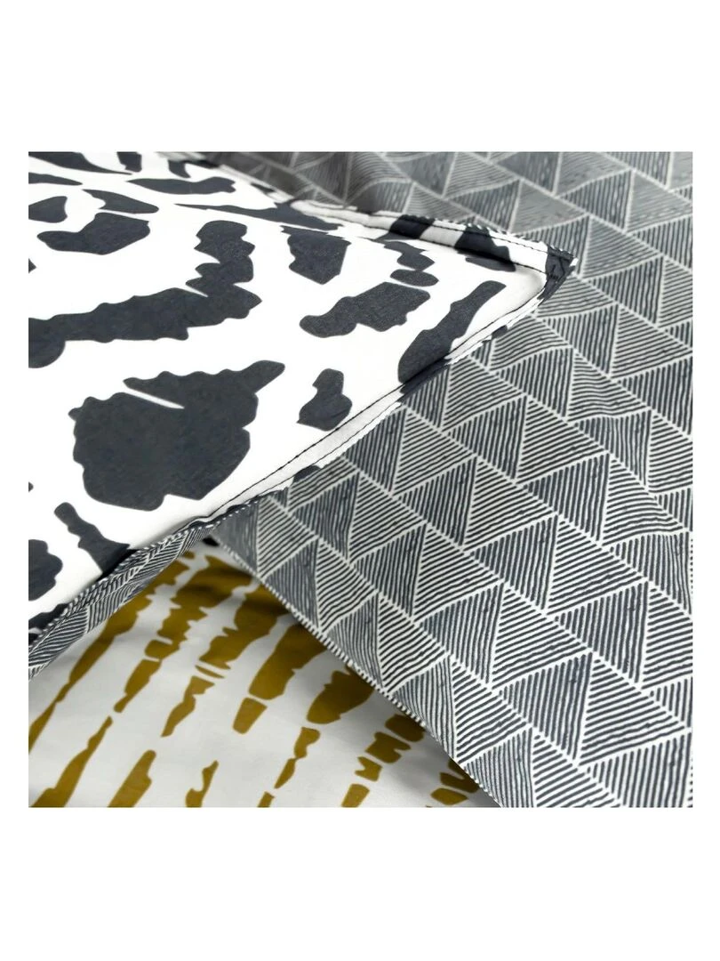 Parure de lit 2 personnes imprimé 'SUNSHINE ALIX' 'TODAY'   Noir