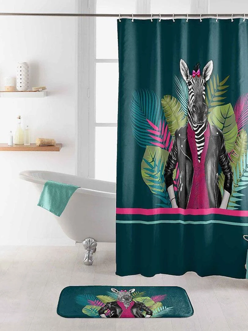 Rideau de douche Marty Bleu turquoise