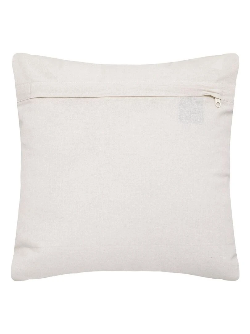 Coussin brodé déhoussable 40x40 Palma tropic   Blanc
