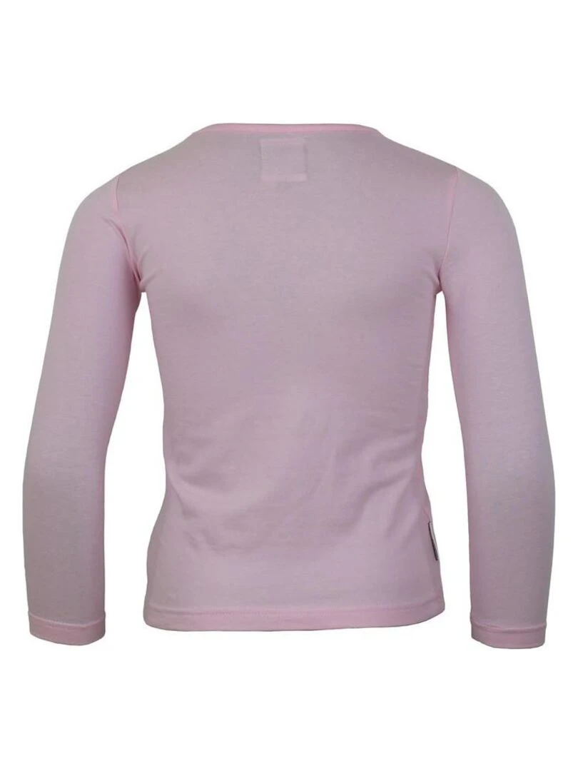 T shirt manches longues fille FANION MISS GIRLY Rose