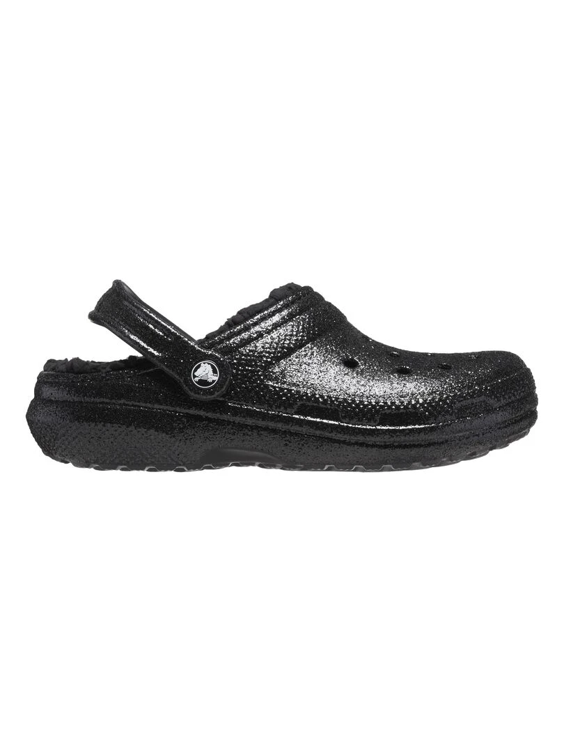 Sabot à Enfiler Crocs Classic Glitter Lined Clog Noir