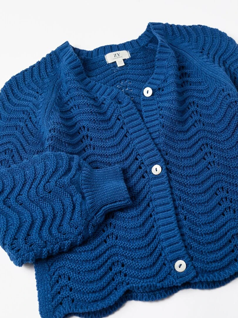 Gilet en Maille pour Fille  ATLANTIC COMPANY   Bleu foncé