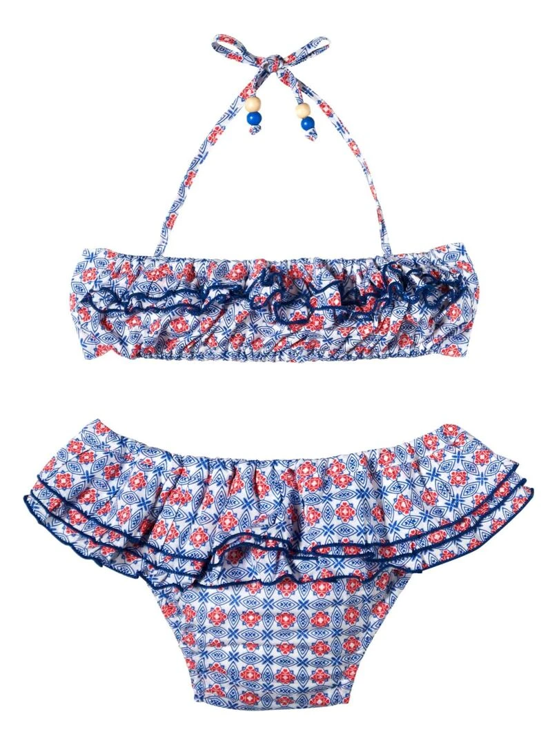 Maillot de Bain 2 Pièces Fille Bleu Blanc Rouge SWAN 'LA FAUTE A VOLTAIRE' Bleu Rouge Blanc