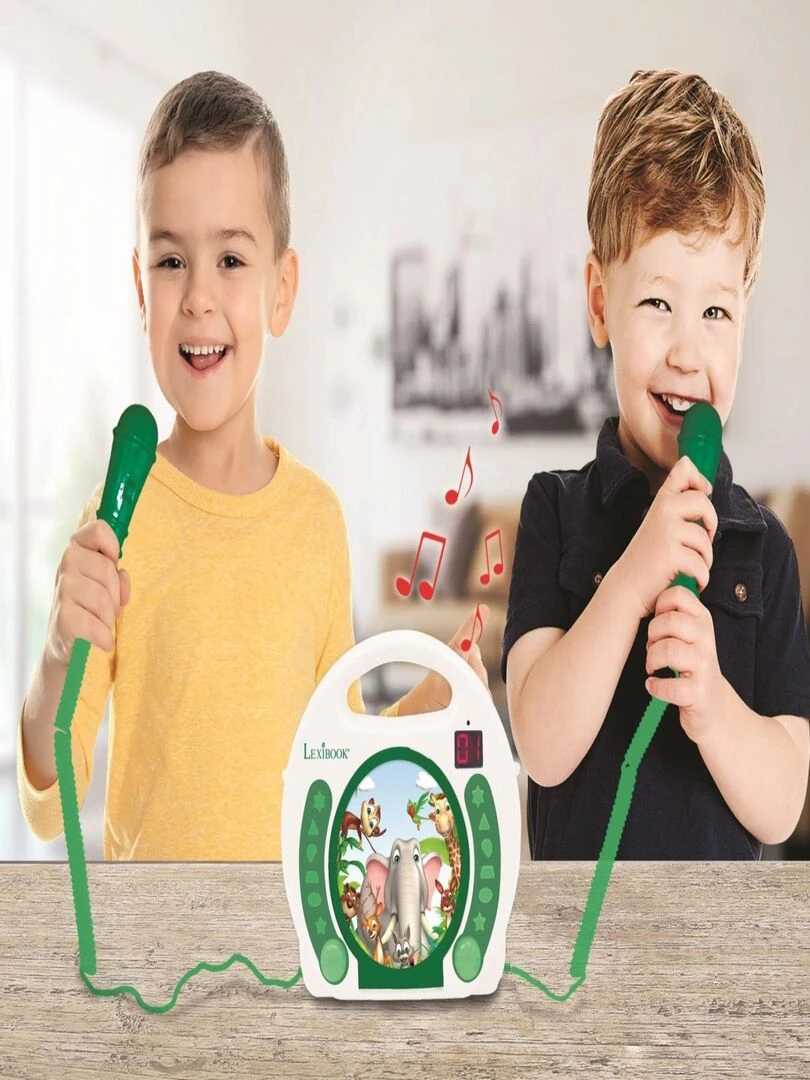Lecteur Cd Portable Avec 2 Microphones Animaux   N/A