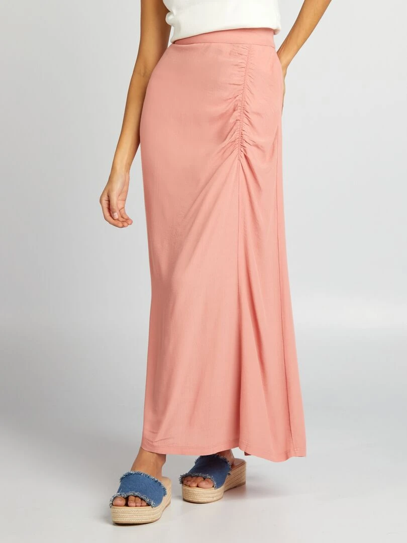Jupe fluide crêpée Rose