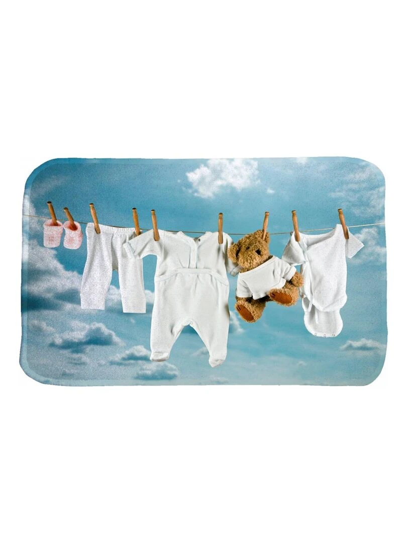 Tapis enfant ULTRA DOUX MON LINGE en polyester doux et soyeux Blanc