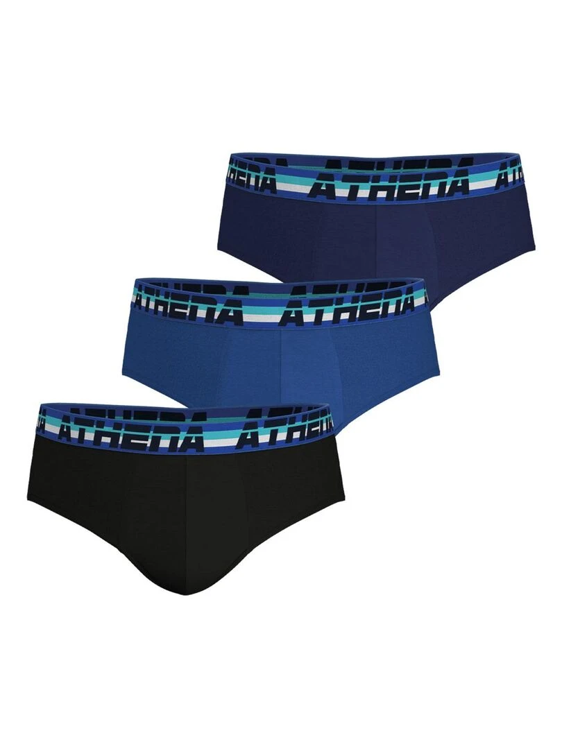 Lot de 3 slips homme 720 Stretch Coton Noir Bleu