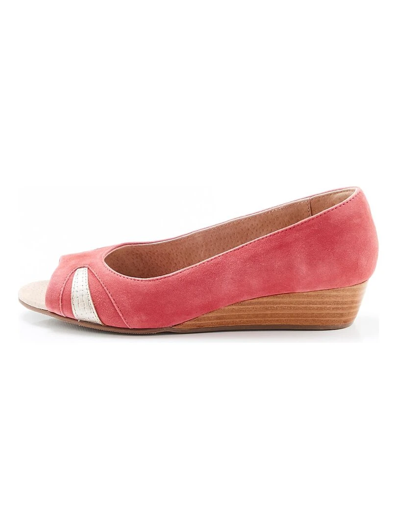 Ballerines bout ouvert Damart Rose
