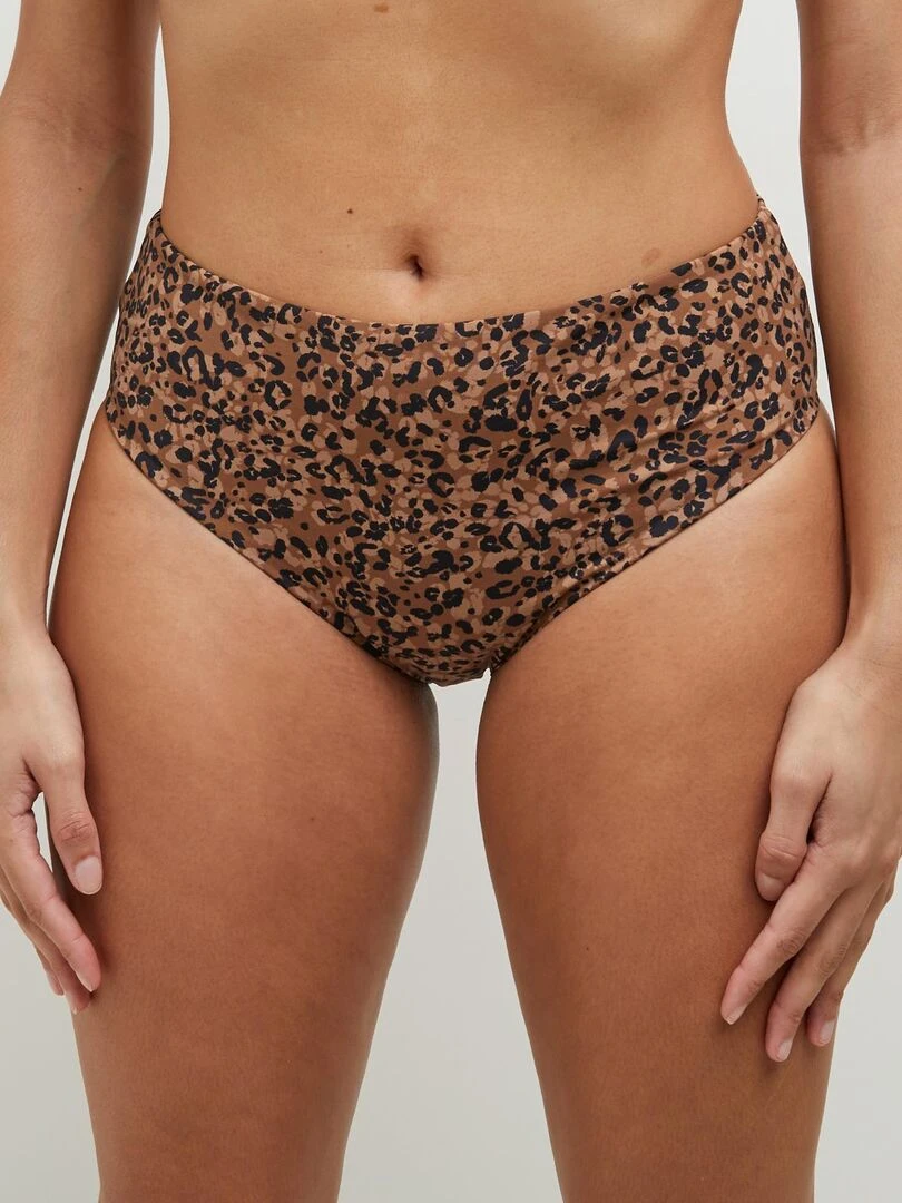 Maillot de bain culotte haute Mambo RougeGorge Lingerie Marron caramel