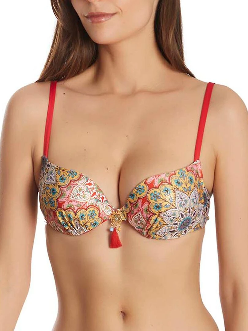 Haut maillot de bain balconnet multipositions Mandala Jaune