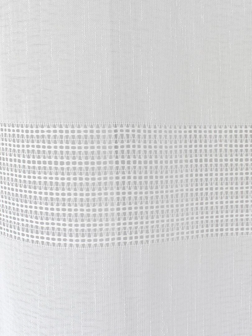 Voilage bohème à bandes ajourées   Blanc